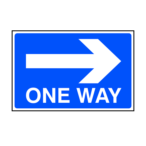 One Way Arrow Right Sign - FMX, 600 X 400mm